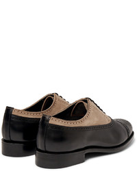 Chaussures brogues en daim noires Grenson