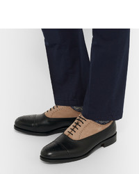 Chaussures brogues en daim noires Grenson