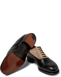 Chaussures brogues en daim noires Grenson