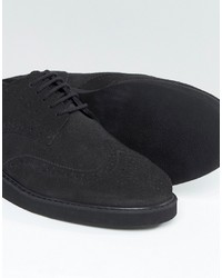 Chaussures brogues en daim noires Fred Perry