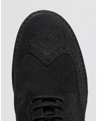 Chaussures brogues en daim noires Fred Perry
