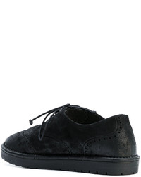 Chaussures brogues en daim noires Marsèll