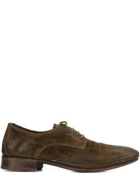 Chaussures brogues en daim olive