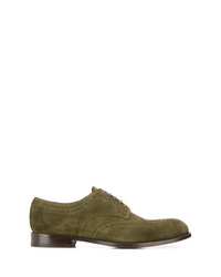 Chaussures brogues en daim olive Doucal's