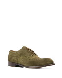 Chaussures brogues en daim olive Doucal's