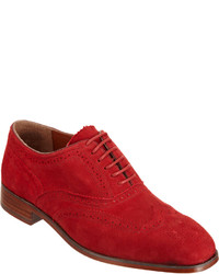 Chaussures brogues en daim rouges