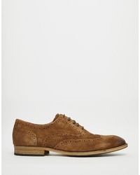 Chaussures brogues en daim tabac Selected