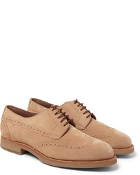 Chaussures brogues en daim tabac Brunello Cucinelli