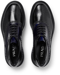 Chaussures brogues noires Prada