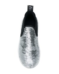 Chaussures de sport argentées Miu Miu