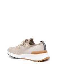 Chaussures de sport beiges Brunello Cucinelli