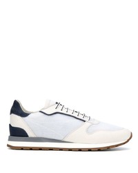 Chaussures de sport blanc et bleu marine Brunello Cucinelli