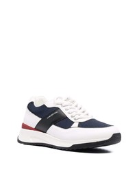 Chaussures de sport blanc et bleu marine Corneliani