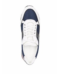 Chaussures de sport blanc et bleu marine Corneliani