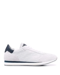 Chaussures de sport blanc et bleu marine Corneliani
