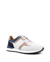 Chaussures de sport blanc et bleu marine Magnanni