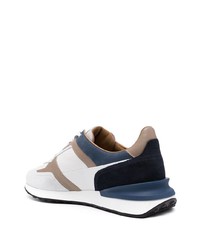 Chaussures de sport blanc et bleu marine Magnanni