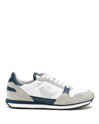 Chaussures de sport blanc et bleu marine Emporio Armani