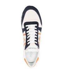 Chaussures de sport blanc et bleu marine Premiata