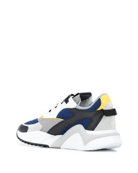 Chaussures de sport blanc et bleu marine Philippe Model Paris