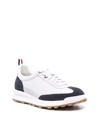 Chaussures de sport blanc et bleu marine Thom Browne