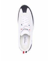 Chaussures de sport blanc et bleu marine Thom Browne