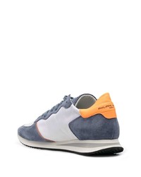 Chaussures de sport blanc et bleu marine Philippe Model Paris