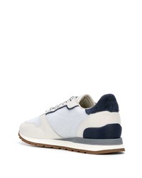 Chaussures de sport blanc et bleu marine Brunello Cucinelli