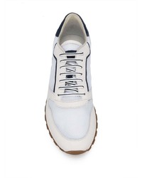 Chaussures de sport blanc et bleu marine Brunello Cucinelli