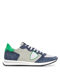 Chaussures de sport blanc et bleu marine Philippe Model Paris