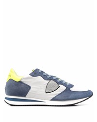 Chaussures de sport blanc et bleu marine Philippe Model Paris