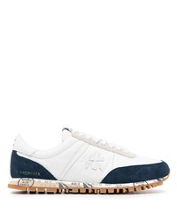 Chaussures de sport blanc et bleu marine Premiata