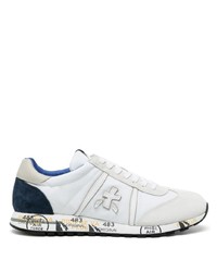 Chaussures de sport blanc et bleu marine Premiata