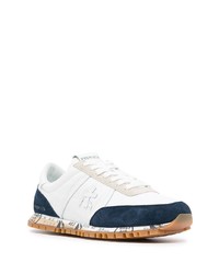 Chaussures de sport blanc et bleu marine Premiata