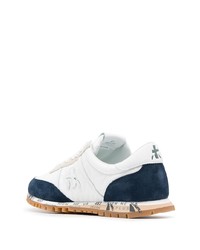 Chaussures de sport blanc et bleu marine Premiata