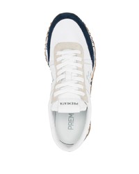 Chaussures de sport blanc et bleu marine Premiata