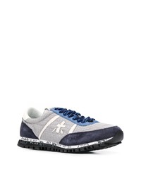 Chaussures de sport blanc et bleu marine Premiata