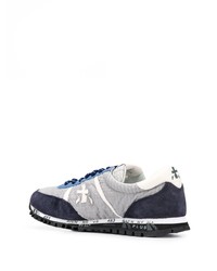 Chaussures de sport blanc et bleu marine Premiata