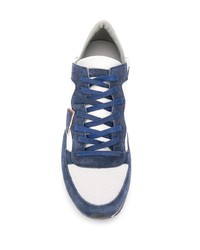 Chaussures de sport blanc et bleu marine Philippe Model