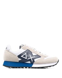 Chaussures de sport blanc et bleu marine Sun 68