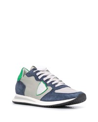 Chaussures de sport blanc et bleu marine Philippe Model Paris