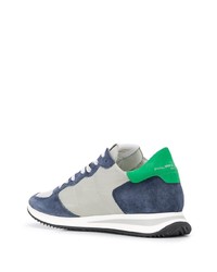 Chaussures de sport blanc et bleu marine Philippe Model Paris