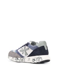 Chaussures de sport blanc et bleu marine Premiata