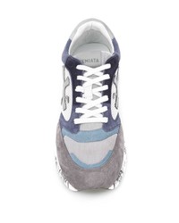 Chaussures de sport blanc et bleu marine Premiata