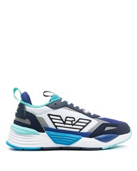 Chaussures de sport blanc et bleu Ea7 Emporio Armani