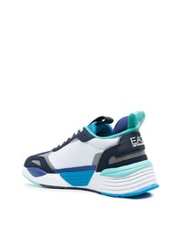 Chaussures de sport blanc et bleu Ea7 Emporio Armani