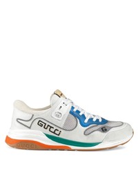 Chaussures de sport blanc et bleu Gucci