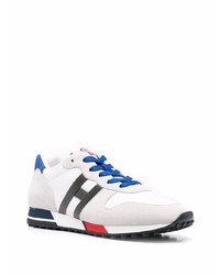 Chaussures de sport blanc et bleu Hogan