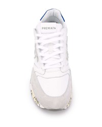 Chaussures de sport blanc et bleu Premiata