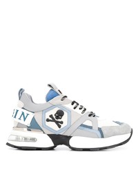 Chaussures de sport blanc et bleu Philipp Plein
